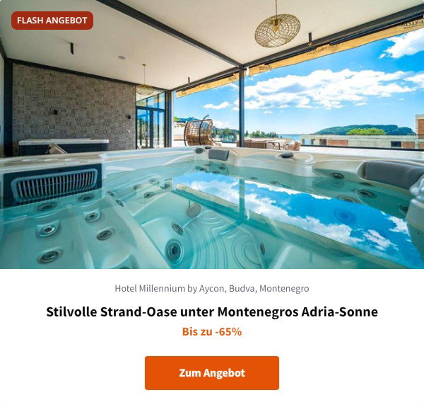 Stilvolle Strand-Oase unter Montenegros Adria-Sonne