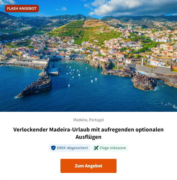 Verlockender Madeira-Urlaub mit aufregenden optionalen Ausflügen