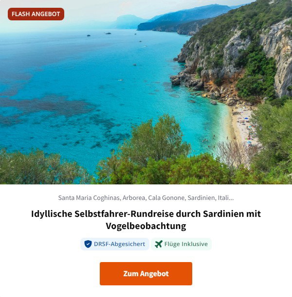 Idyllische Selbstfahrer-Rundreise durch Sardinien mit Vogelbeobachtung