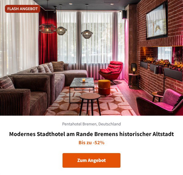 Modernes Stadthotel am Rande Bremens historischer Altstadt