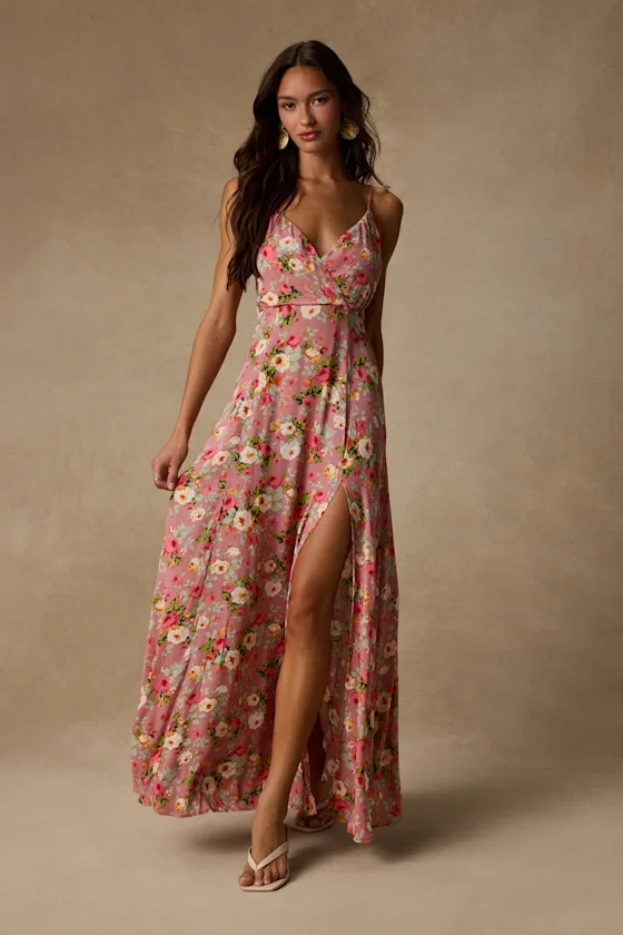 Image of Everlasting Bliss Blush Floral Print Maxi Dress