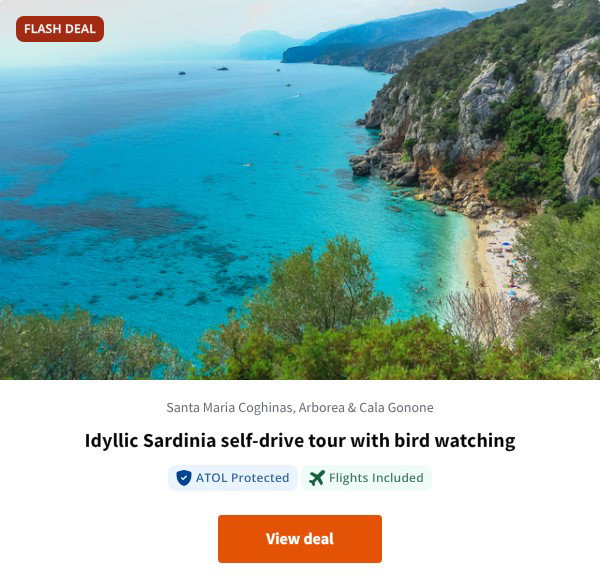 Idyllic Sardinia self-drive tour with bird watching
