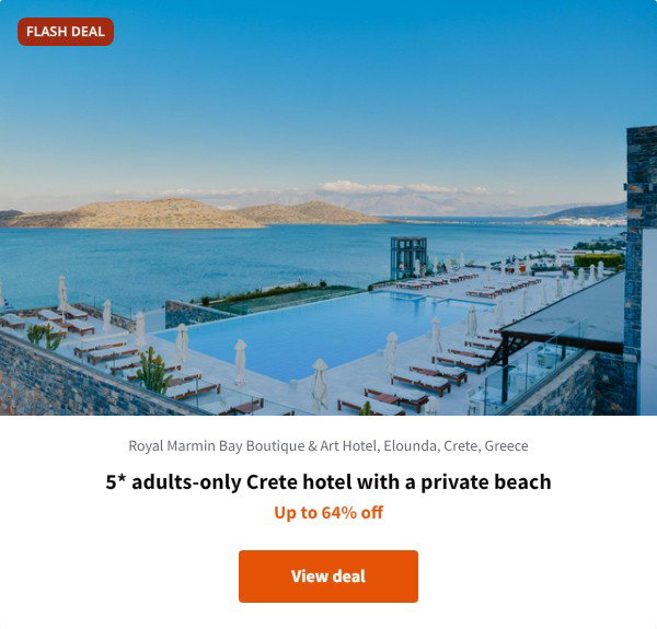 5* adults-only Crete hotel with a private beach