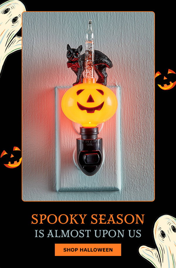 Spooky Season Is Almost Upon Us. Shop Halloween. Pumpkin And Cat Bubble-Light Night-Light