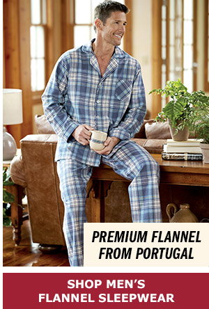 Premium Flannel From Portugal. Shop Men's Flannel Sleepwear. Men's Button-Front Portuguese Cotton Flannel Pajama Set