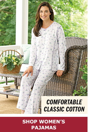 Comfortable Classic Cotton. Shop Women's Pajamas. Women's Sweet Violets Cotton Knit Pajama Set