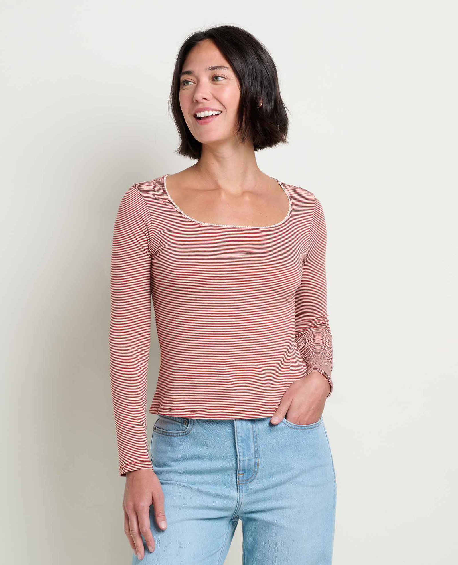 Image of Rosalie Long Sleeve Square Neck Tee