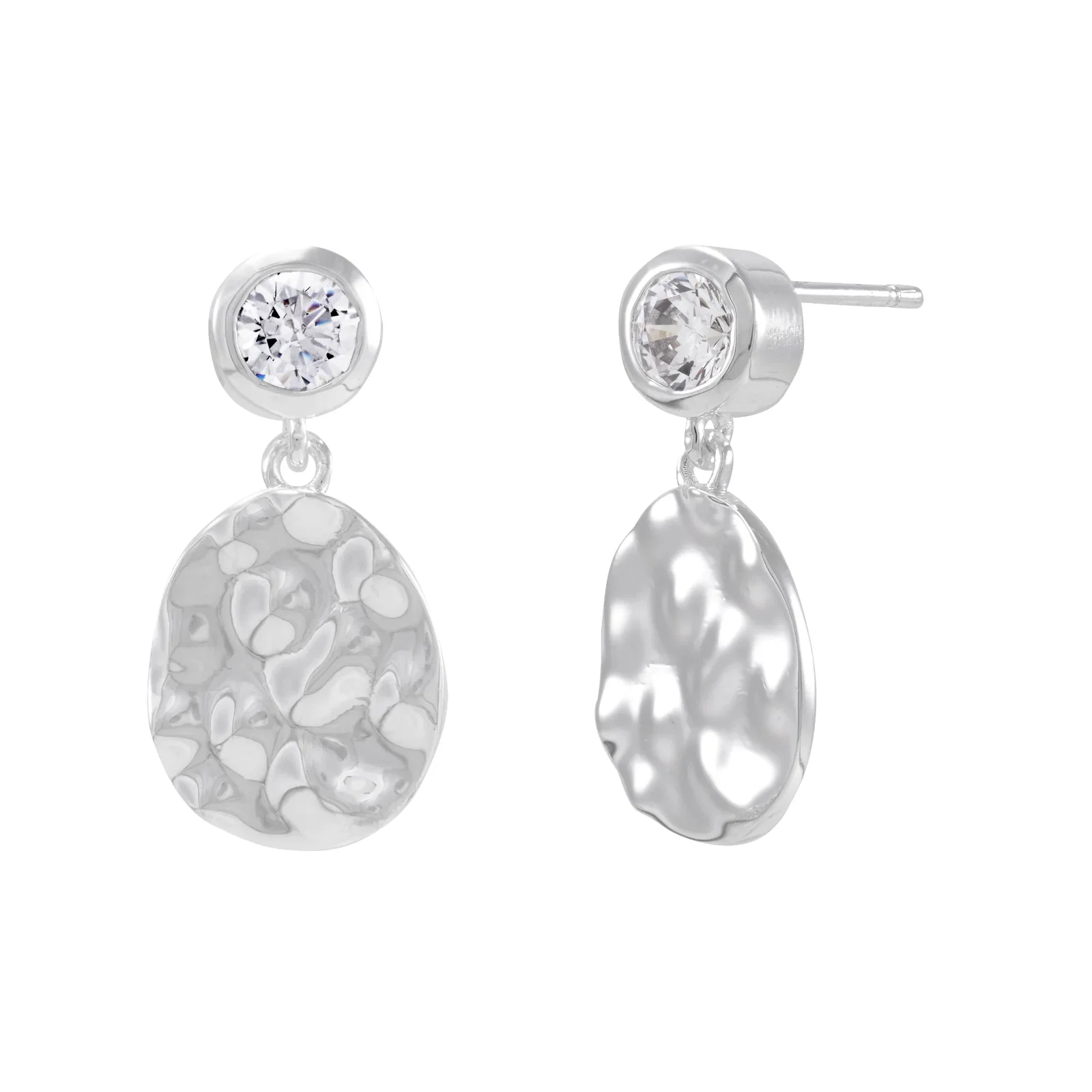Dapple Drop Earrings, White Cubic Zirconia