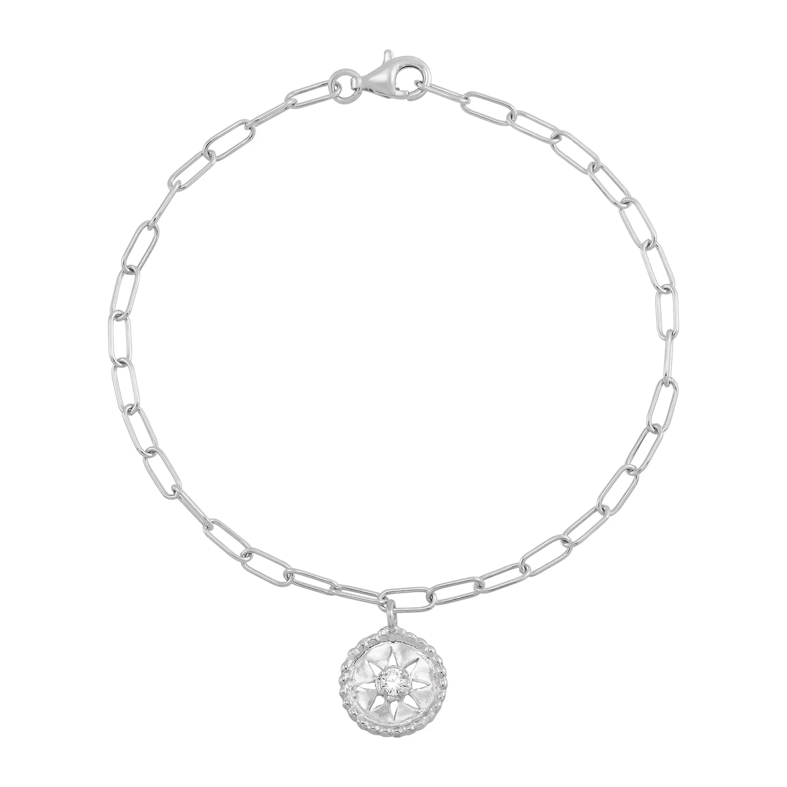 Sun Dance Link Bracelet, White Cubic Zirconia