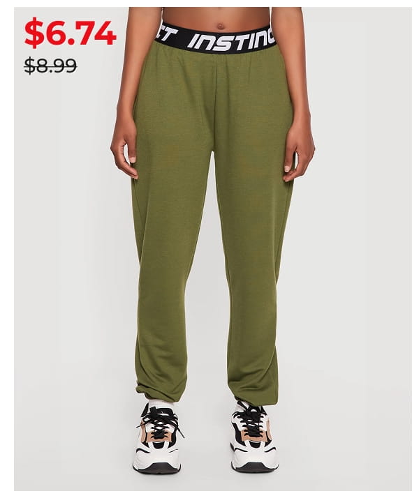 Shop Contrast Trim Instinct Graphic Waistband Joggers