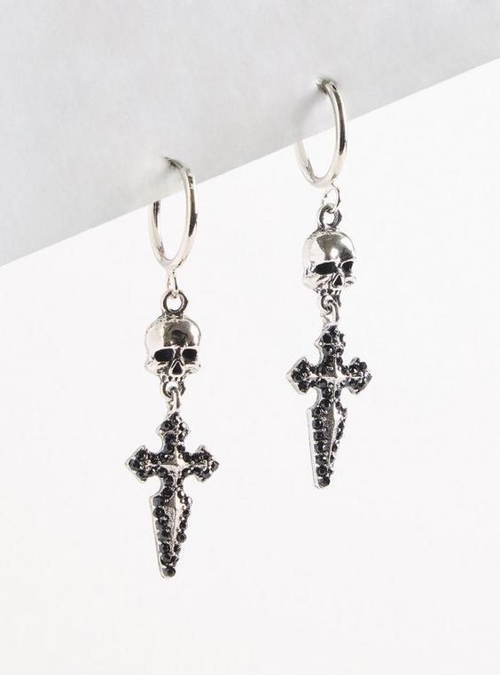 Skull Charm Hoop