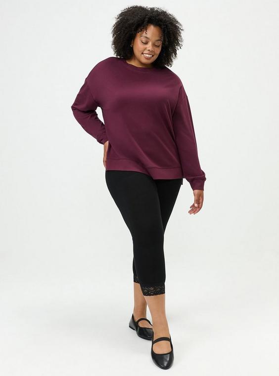 Crop Lace Hem Pocket Legging