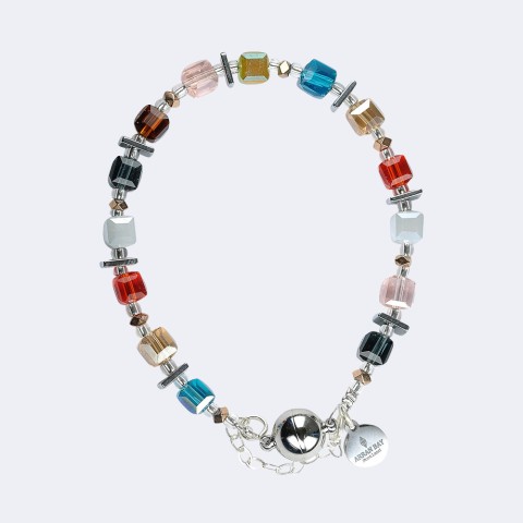 Arran Bay Hematite & Glass Bead Magnetic Clasp Bracelet