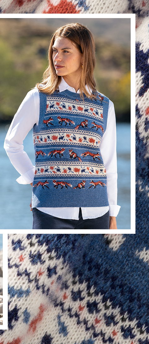 Ladies Lambswool Foxy Fairisle Slipover