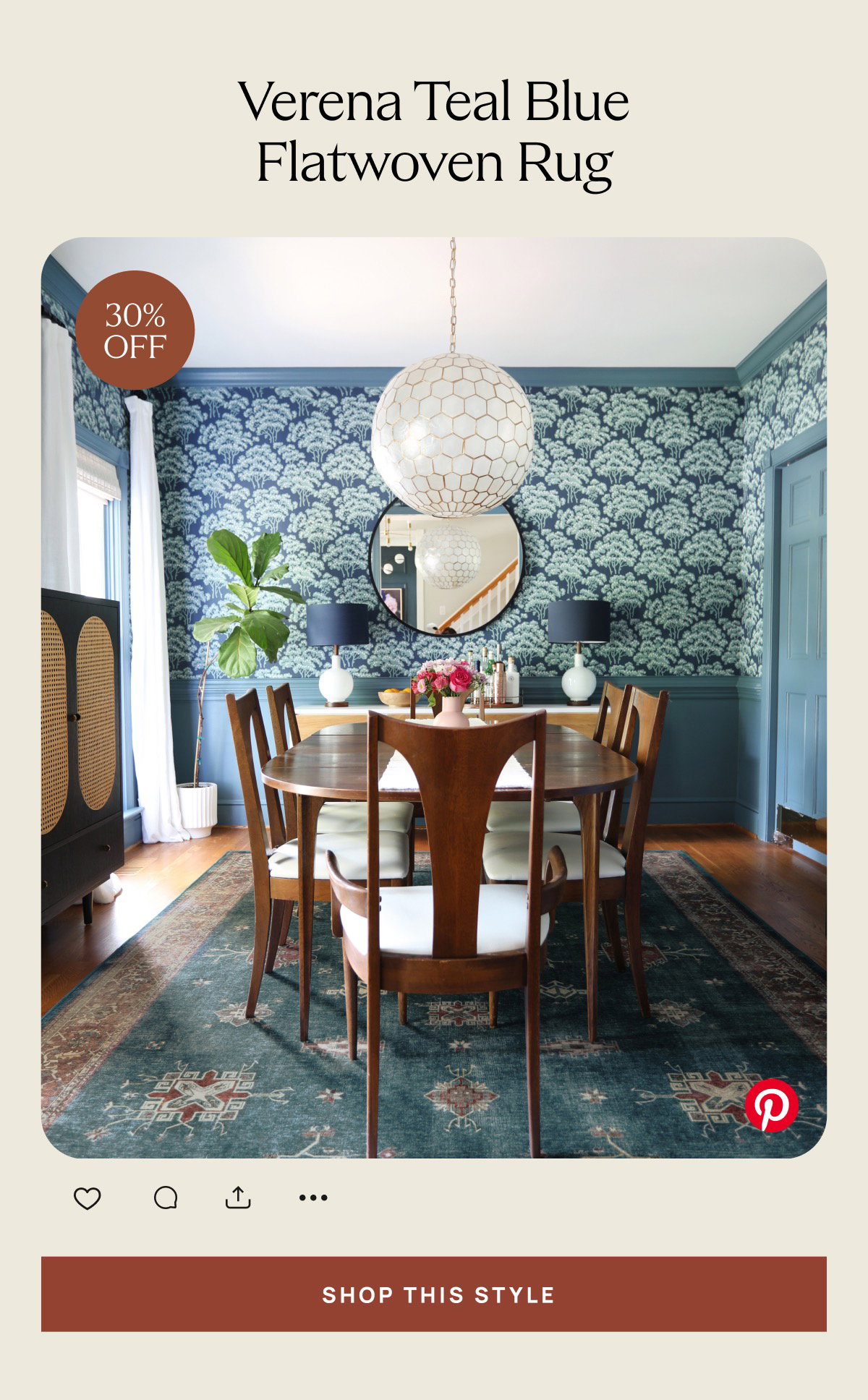 Verena Teal Blue Flatwoven Rug | Shop This Style 