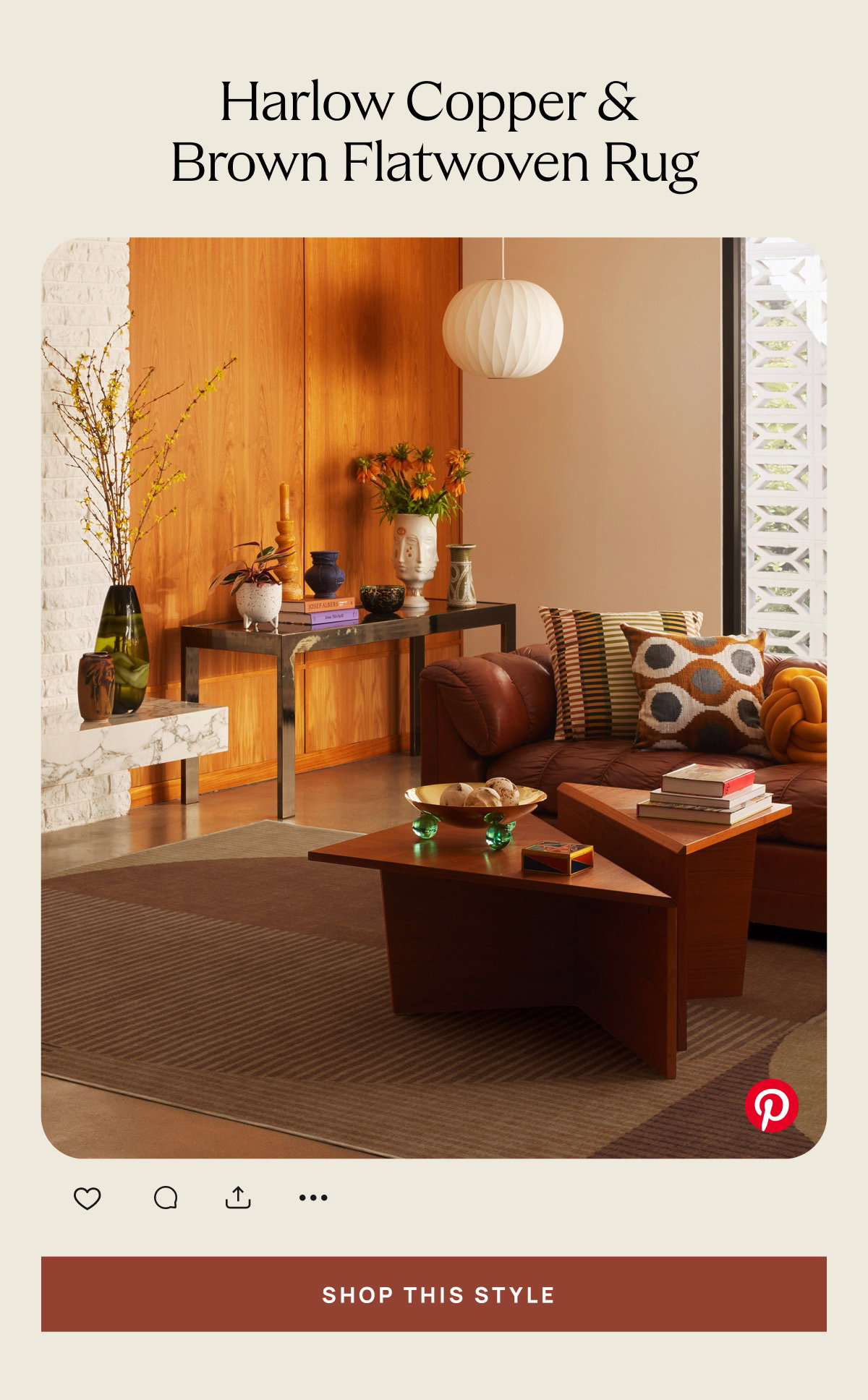 Harlow Copper & Brown Flatwoven Rug | Shop This Style 
