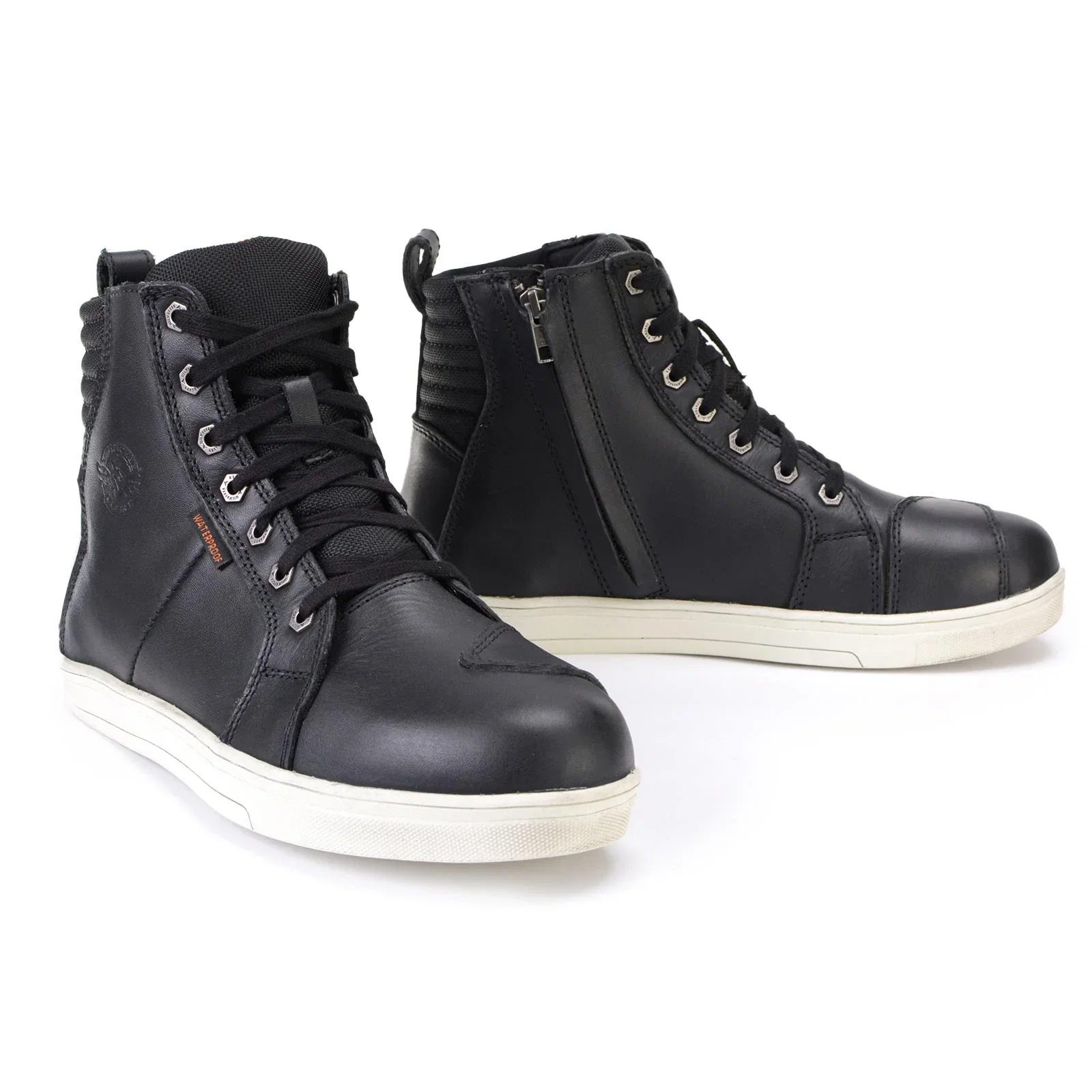 Image of Milwaukee Leather MBM9114 Men's Black Waterproof Leather Street Riding Shoes with Shift Protection and Ankle Support