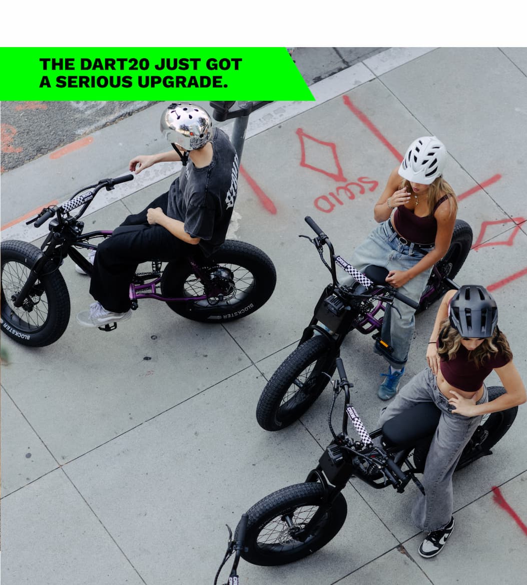 The new Dart20 S adds an 80mm suspension fork for a smoother ride and more control when the streets get rough.