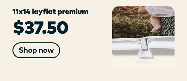 11x14 premium layflat. $37.50. Shop now.