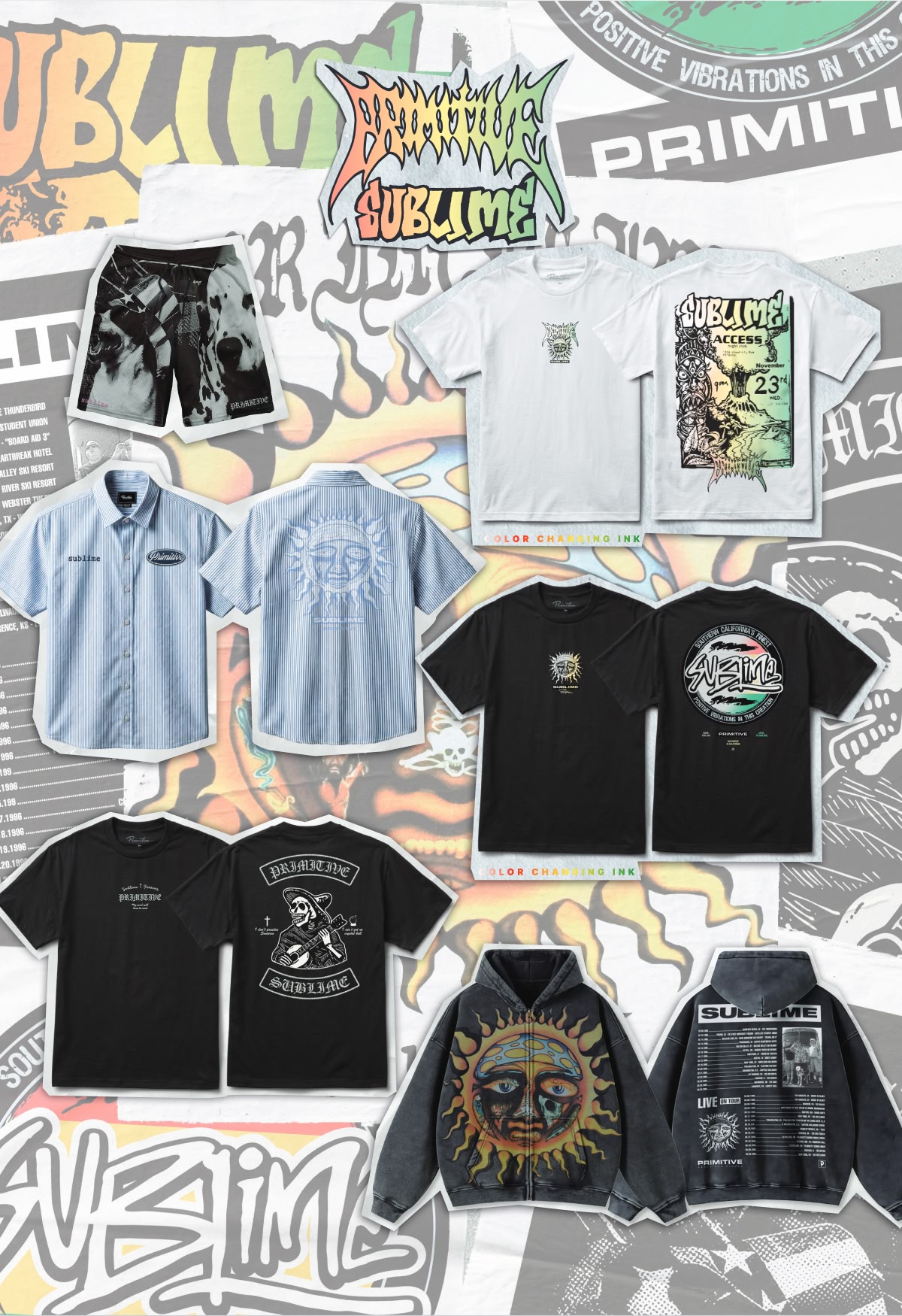 Shop Primitive x Sublime for new tees, shirts and hoodies
