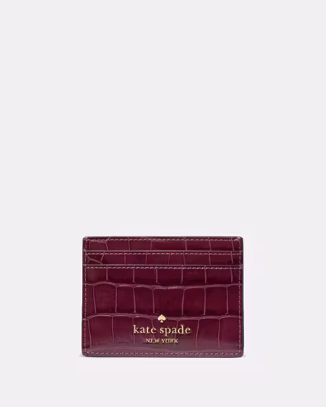 Croc Embossed Small Slim Card Holder