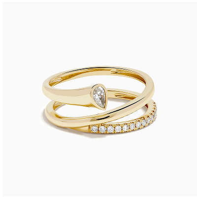 14K Yellow Gold Diamond Wrap Ring