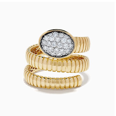 D'oro 14K Two-Tone Gold Wrap Diamond Ring