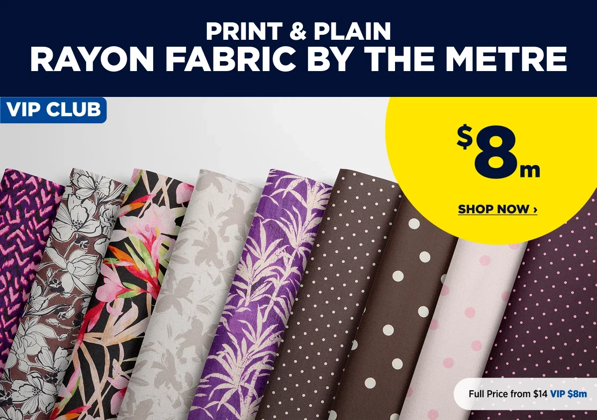 PRINT & PLAIN RAYON FABRIC BY THE METRE