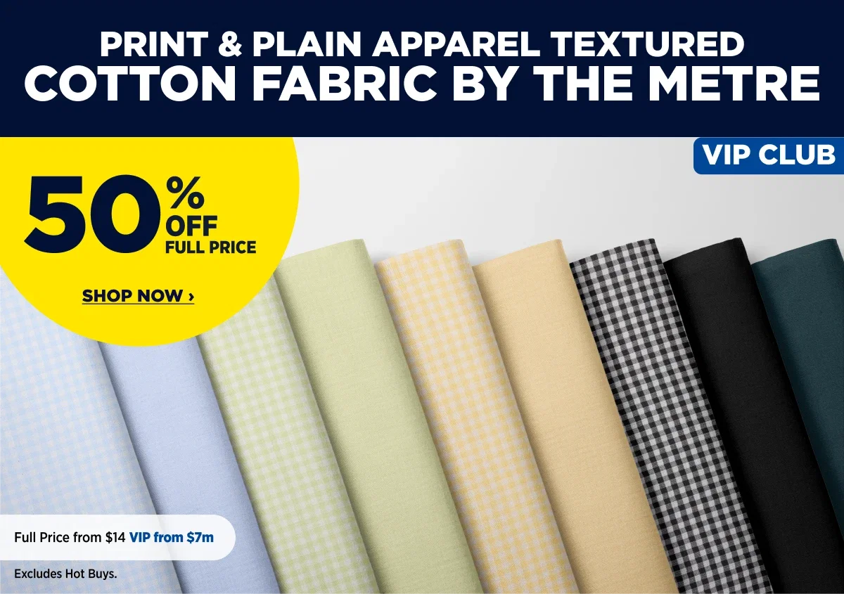 PRINT & PLAIN APPAREL TEXTURED COTTON FABRIC BY THE METRE