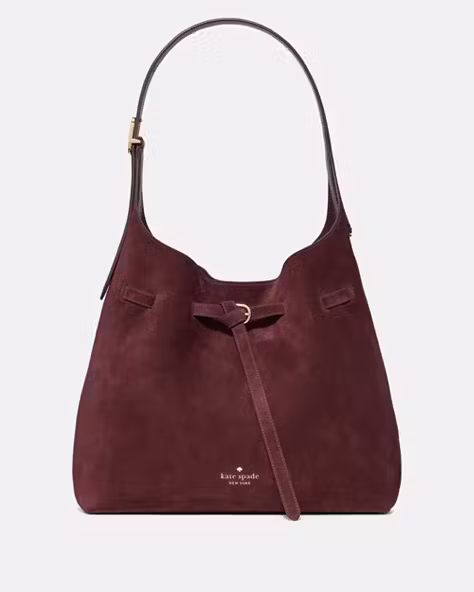 454 Suede Belted Large Shoulder Bag