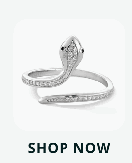Sterling silver snake wrap ring with pave accent stones. Click here to shop now
