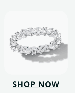 Sterling silver marquise & round-cut eternity ring. Click here to shop now