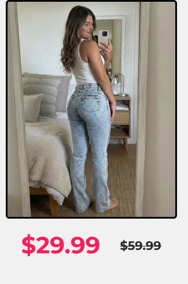MX JEANS Butt Lifting Mid Rise Acid Wash Bootcut Jeans