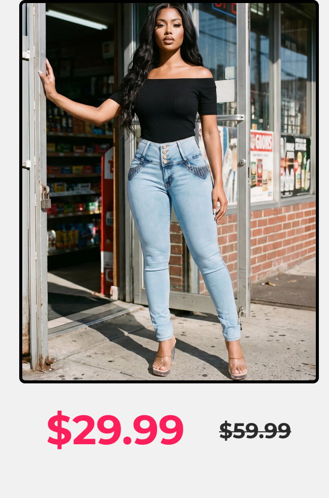 MX JEANS Light Acid Wash Butt Lift Mid Rise Skinny Jeans
