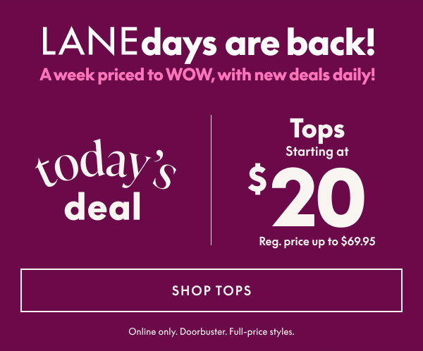 Tops starting at $20