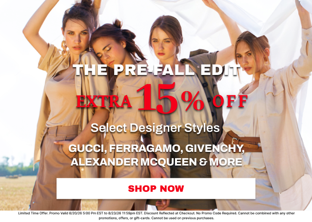 Woman wearing sunglasses with a sale banner for "Extra 15% Off Designer Sunglasses."