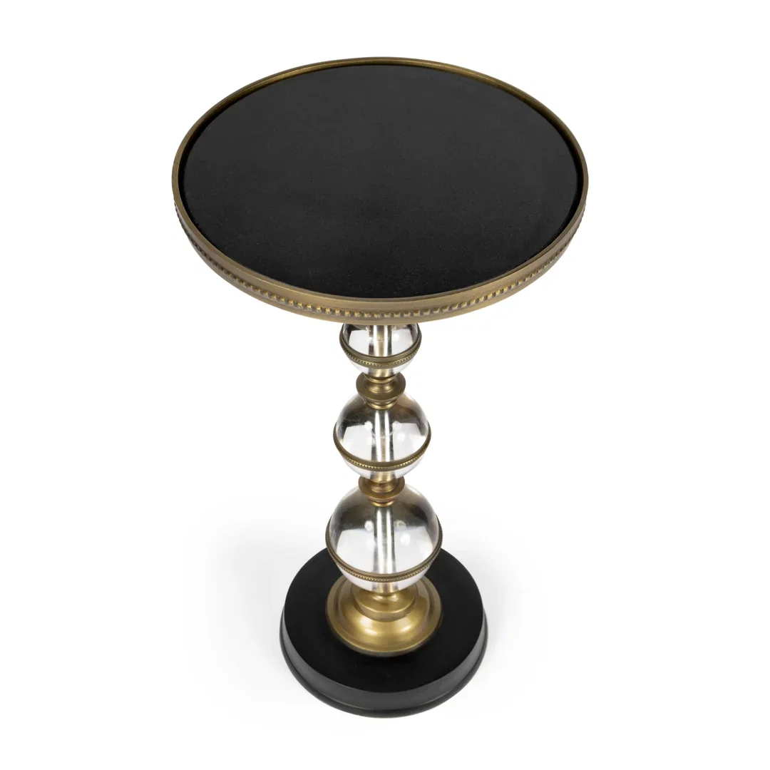 Forella Granite & Acrylic Pedestal Side Table