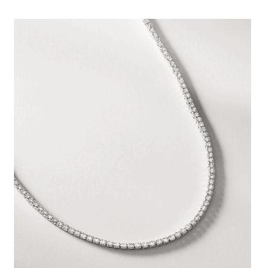 White gold diamond tennis necklace.