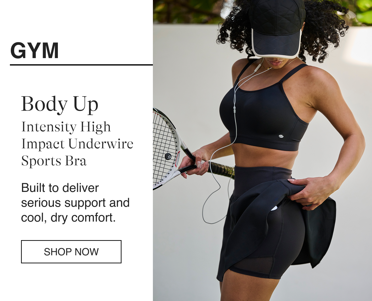GYM Body Up Intensity High Impact Underwire Sports Bra Built to deliver serious support and cool, dry comfort.