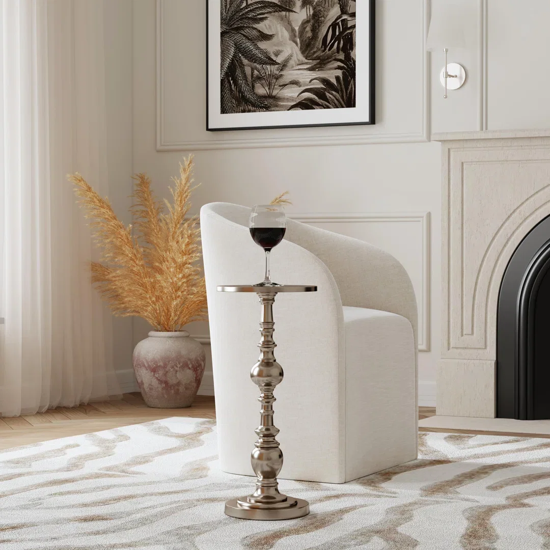 Darien Round Pedestal 10"W Side Table