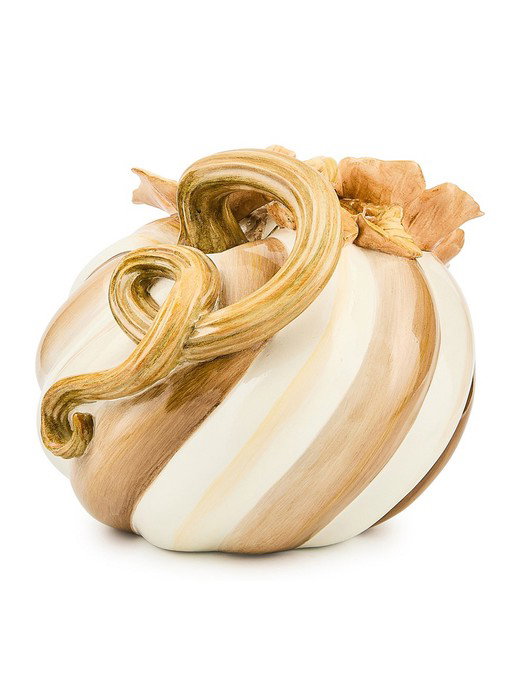 MacKenzie-Childs Mocha Swirl Twisted Stem Pumpkin