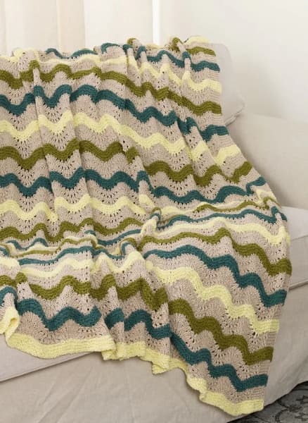 Free Old Shale Ridged Knit Blanket Pattern