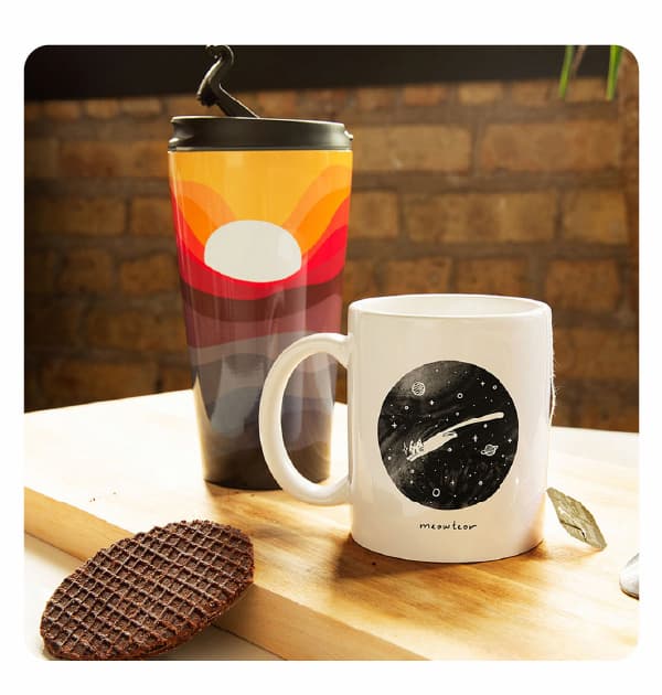 Mugs turn your daily coffee or tea break into a moment with your favorite artist-made design. 