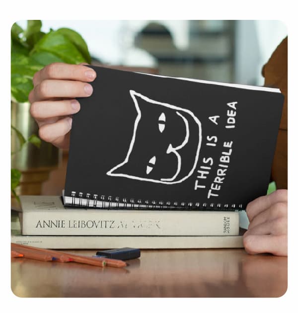 Notebooks turn everyday brain dumps, journal entries, and sudden sparks of inspiration into portable art pieces. 