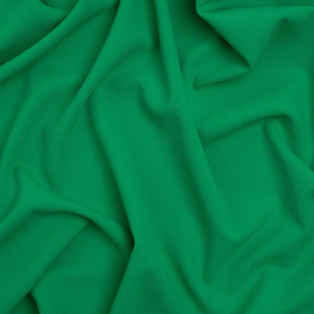 Image of Stretch Polyester Crepe Double Knit - Dark Mint Green - Designer Deadstock