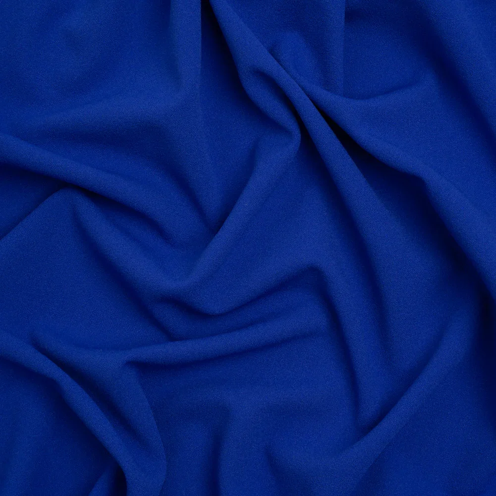 Image of Stretch Polyester Crepe Double Knit - Cobalt Blue - Designer Deadstock