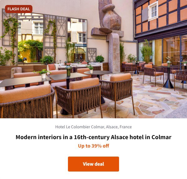 Modern interiors in a 16th-century Alsace hotel in Colmar