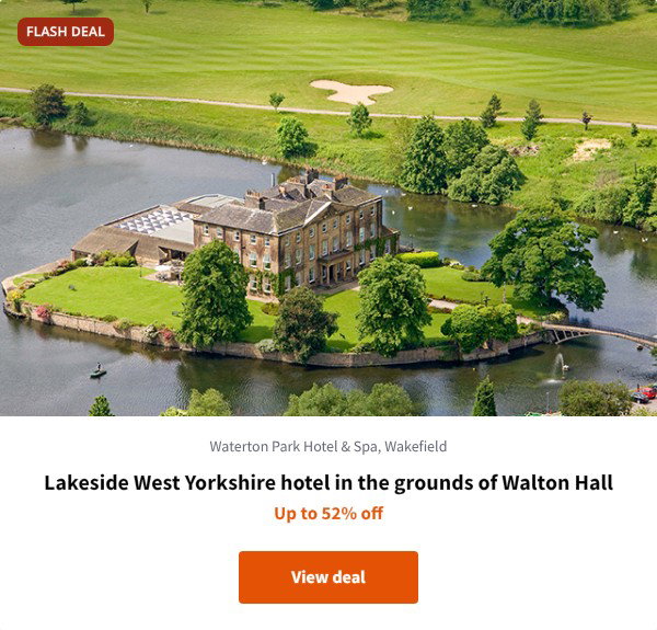 Lakeside West Yorkshire hotel in the grounds of Walton Hall