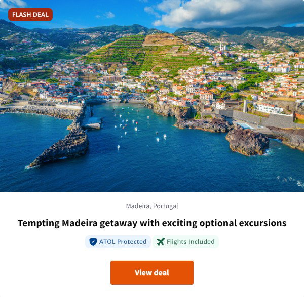 Tempting Madeira getaway with exciting optional excursions