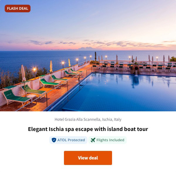 Elegant Ischia spa escape with island boat tour